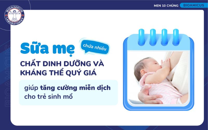 Sữa mẹ gi&uacute;p tăng cường đề kh&aacute;ng cho trẻ sinh mổ