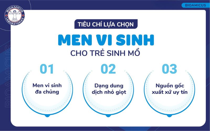 Ti&ecirc;u ch&iacute; chọn men vi sinh cho trẻ sinh mổ