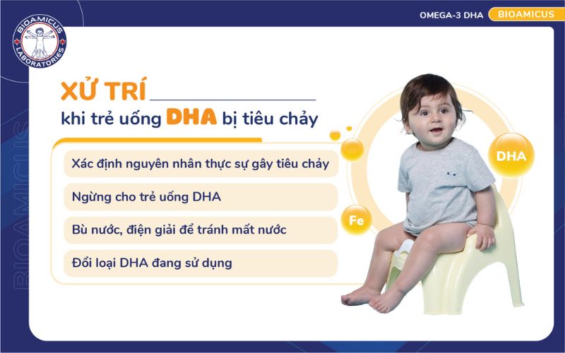 xử trí khi trẻ uống DHA bị đi ngoài