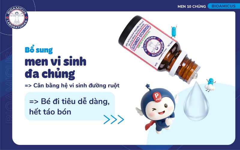 bổ sung men vi sinh đa chủng gi&uacute;p hạn chế t&aacute;o b&oacute;n