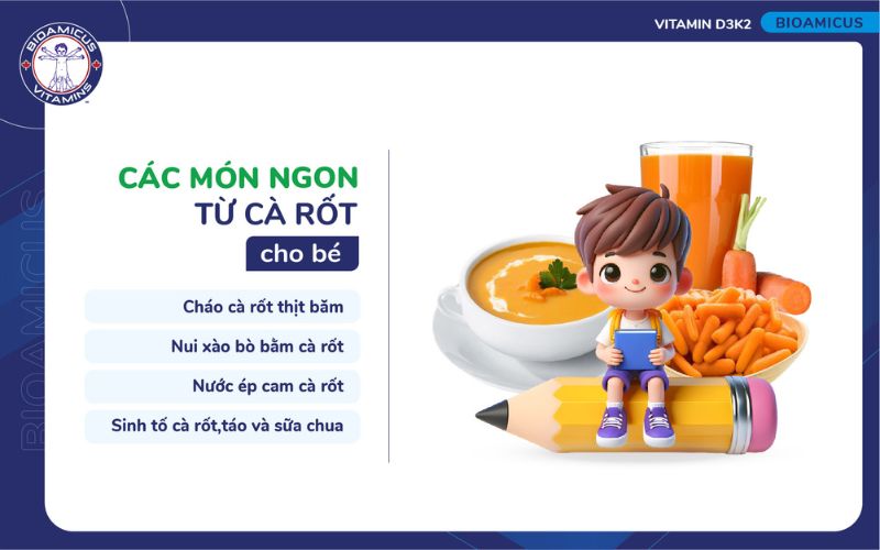 c&aacute;c m&oacute;n ngon từ c&agrave; rốt cho b&eacute;