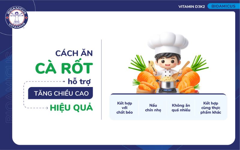 c&aacute;ch ăn c&agrave; rốt hỗ trợ tăng chiều cao