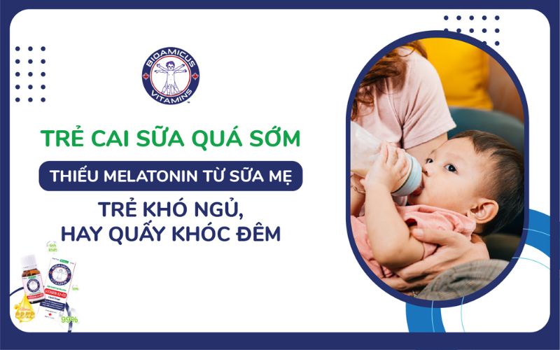 cai sữa qu&aacute; sớm khiến trẻ kh&oacute; ngủ, trằn trọc, quấy kh&oacute;c