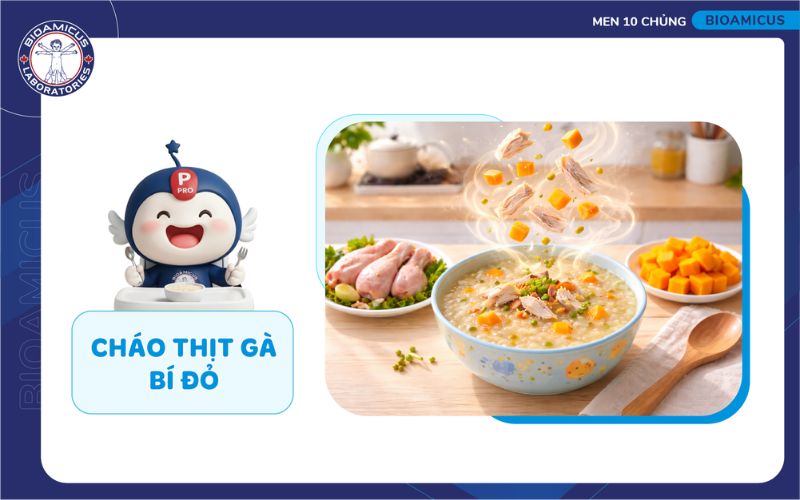 ch&aacute;o thịt g&agrave; b&iacute; đỏ gi&agrave;u dinh dưỡng cho trẻ rối loạn ti&ecirc;u h&oacute;a
