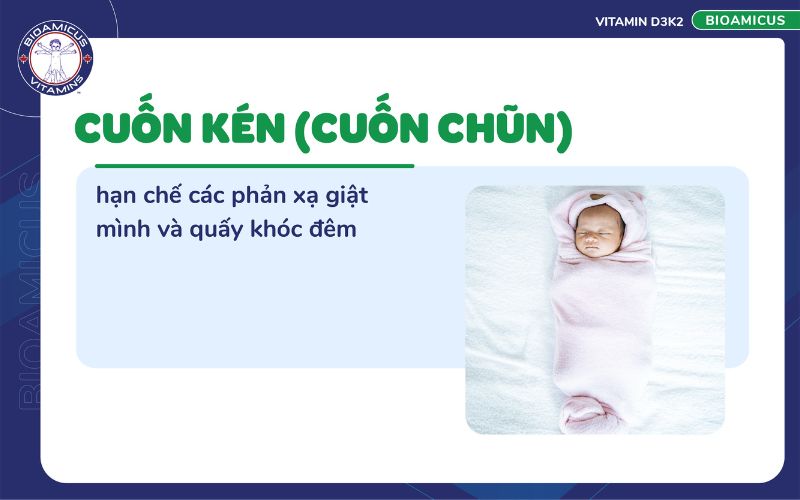 cuốn k&eacute;n hạn chế phản xạ giật m&igrave;nh ở trẻ, gi&uacute;p trẻ ngủ ngon
