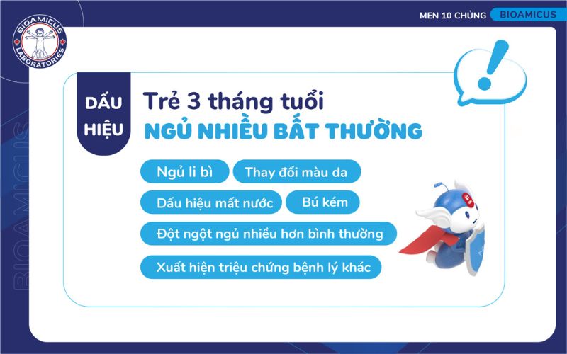 dấu hiệu trẻ 3 tháng tuổi ngủ nhiều bất thường