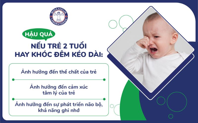 hậu quả trẻ 2 tuổi kh&oacute;c đ&ecirc;m k&eacute;o d&agrave;i