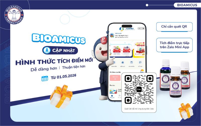 hướng dẫn c&aacute;ch t&iacute;ch điểm BioAmicus tr&ecirc;n zalo mini app