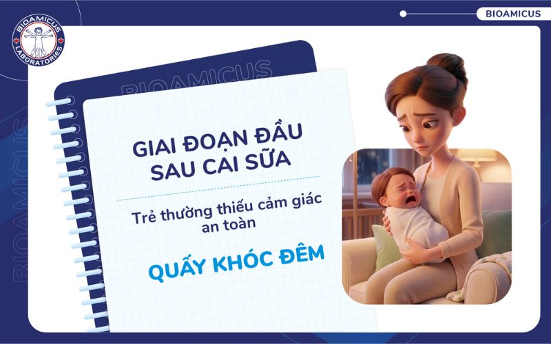 trẻ thiếu cảm gi&aacute;c an to&agrave;n khi cai sữa dễ quấy kh&oacute;c