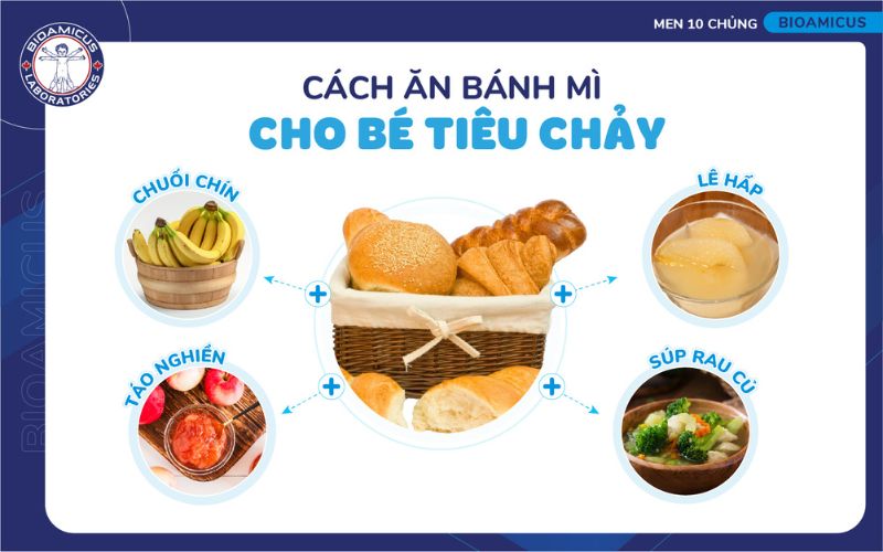 Trẻ bị tiêu chảy có thể ăn bánh mì kèm chuối, lê hấp, súp rau củ