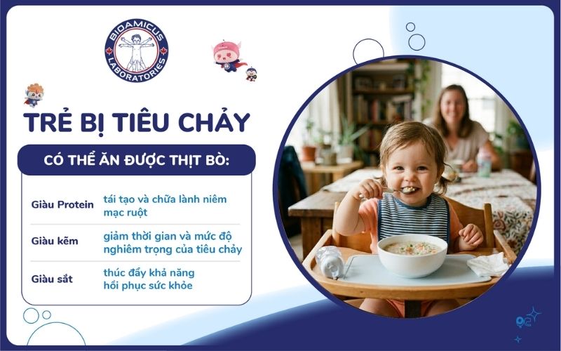 trẻ bị ti&ecirc;u chảy c&oacute; thể ăn thịt b&ograve;