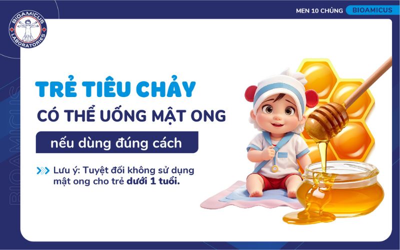 trẻ ti&ecirc;u chảy c&oacute; thể uống mật ong nếu d&ugrave;ng đ&uacute;ng c&aacute;ch