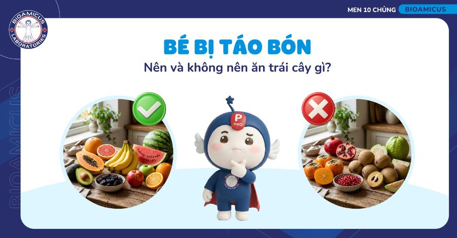 Bé bị táo bón nên và không nên ăn trái cây gì?