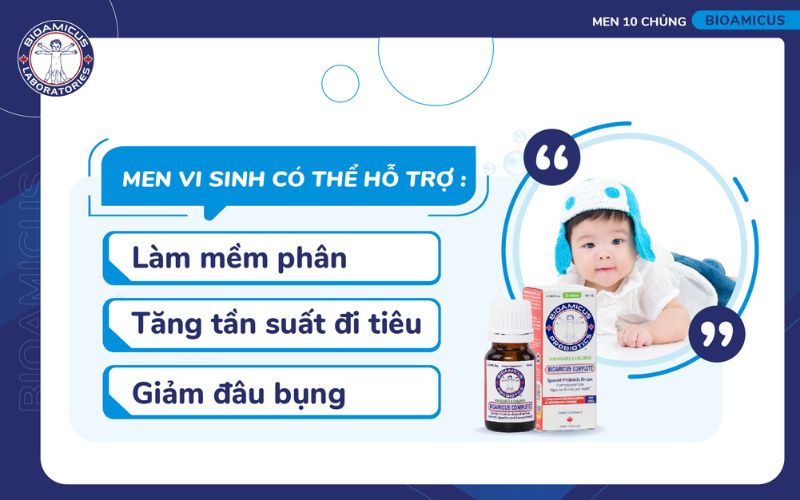 Men vi sinh hỗ trợ cải thiện t&aacute;o b&oacute;n ở trẻ sơ sinh