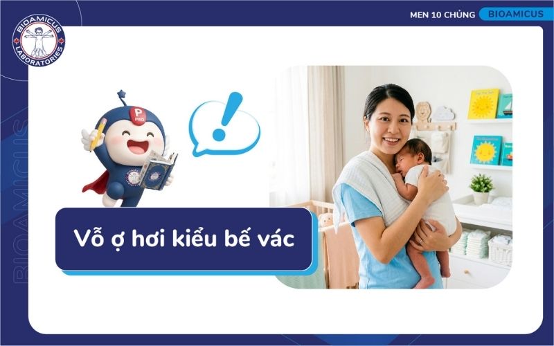 Vỗ ợ hơi bằng c&aacute;ch bế v&aacute;c