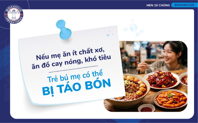 chế độ ăn của mẹ kh&ocirc;ng c&acirc;n đối khiến trẻ t&aacute;o b&oacute;n