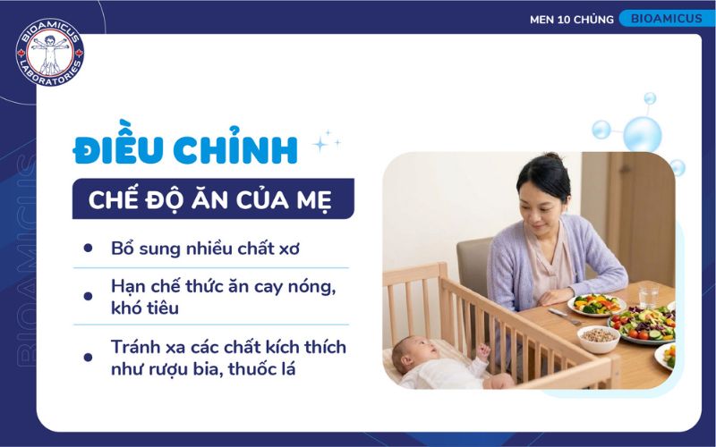 điều chỉnh chế độ ăn của mẹ hỗ trợ giảm t&aacute;o b&oacute;n cho trẻ