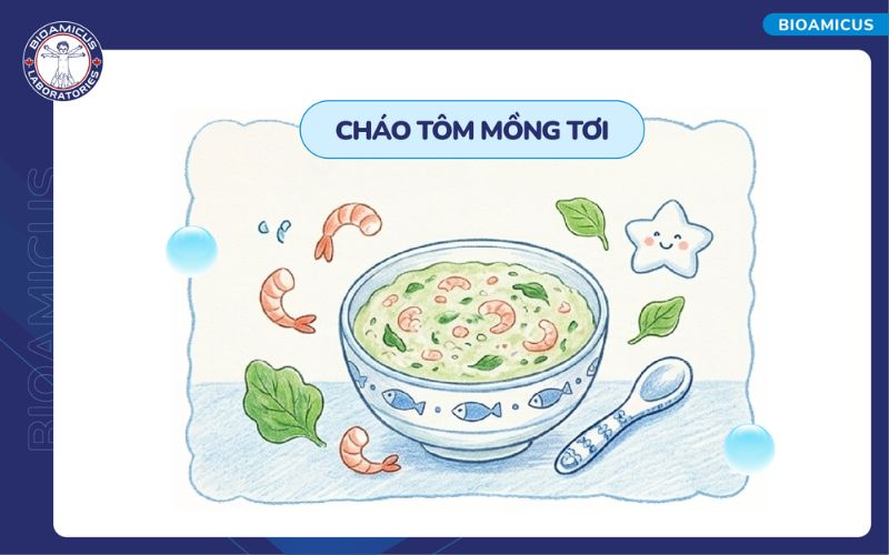 Ch&aacute;o t&ocirc;m mồng tơi