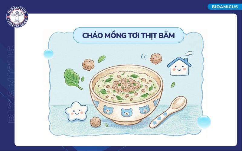 Ch&aacute;o mồng tơi thịt băm
