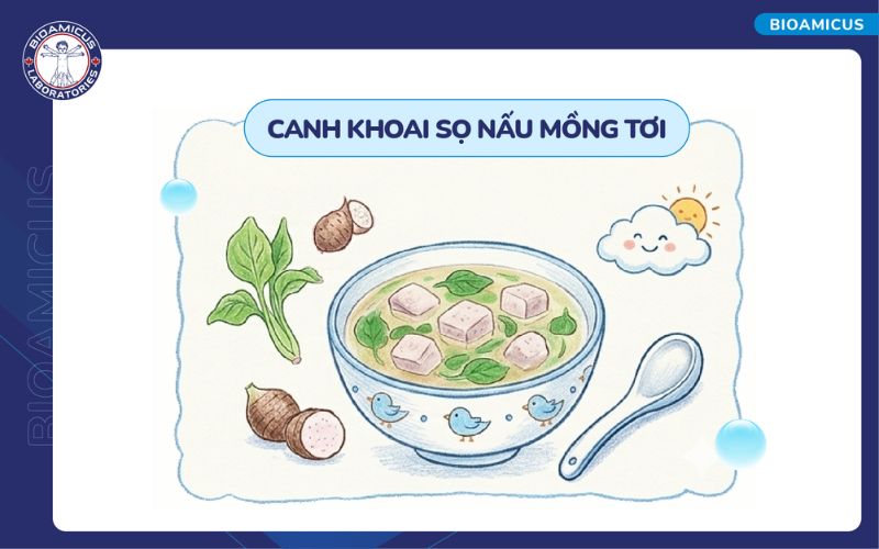 Canh khoai sọ mồng tơi