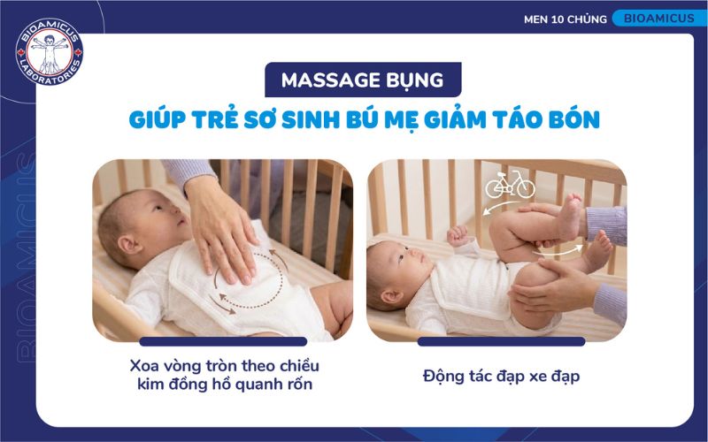 massage bụng gi&uacute;p giảm t&aacute;o b&oacute;n cho b&eacute; hiệu quả