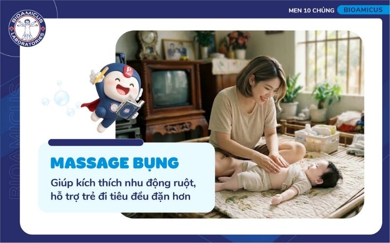 Massage bụng hỗ trợ trị táo bón