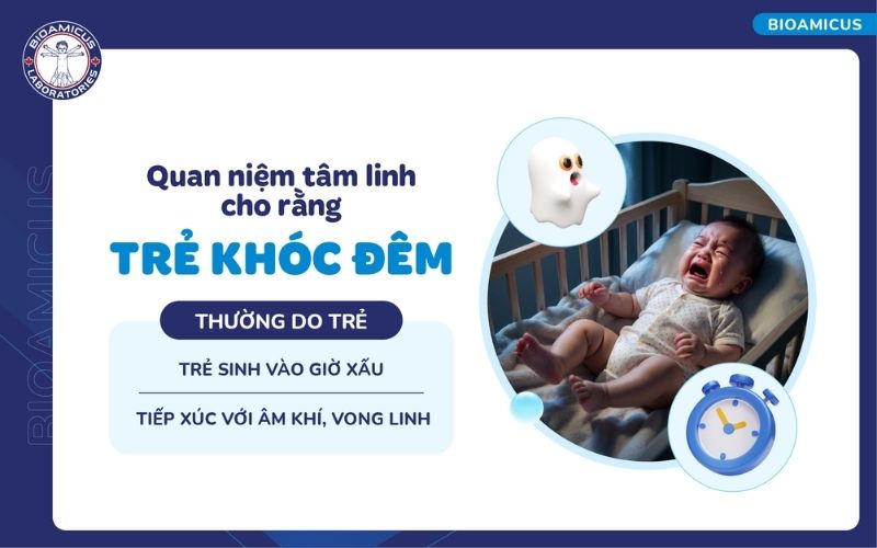 quan niệm trẻ kh&oacute;c đ&ecirc;m t&acirc;m linh