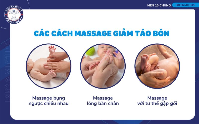 C&aacute;ch massage cho trẻ sơ sinh bị t&aacute;o b&oacute;n