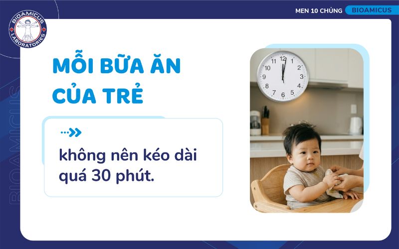Mỗi bữa ăn của trẻ kh&ocirc;ng n&ecirc;n qu&aacute; 30 ph&uacute;t