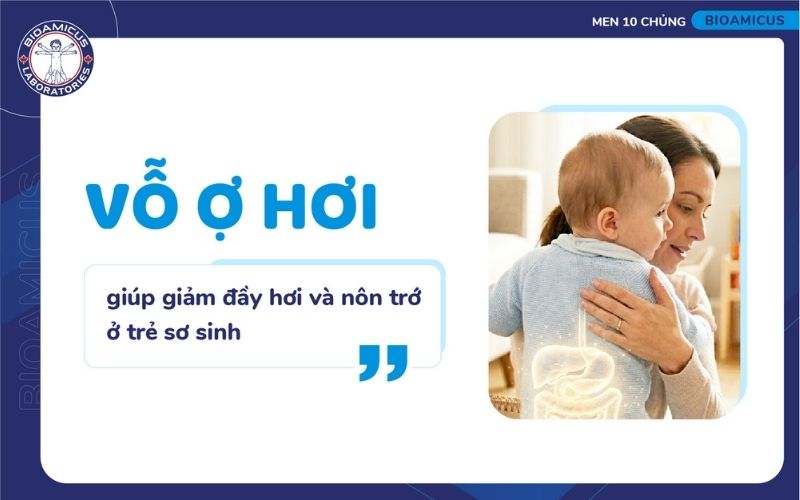 Vỗ ợ hơi giúp giảm nôn trớ ở trẻ sơ sinh