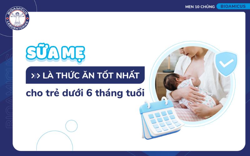 Sữa mẹ l&agrave; thức ăn tốt nhất cho trẻ dưới 6 th&aacute;ng tuổi