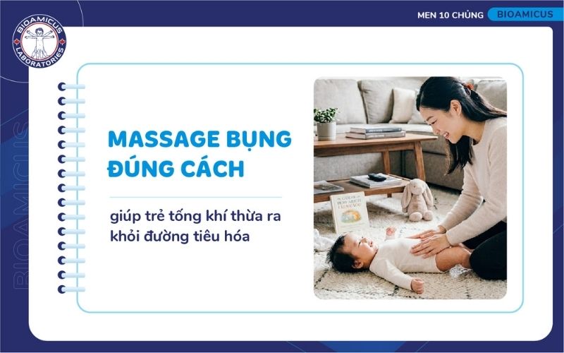 Massage bụng đ&uacute;ng c&aacute;ch gi&uacute;p b&eacute; giảm đầy hơi hiệu quả