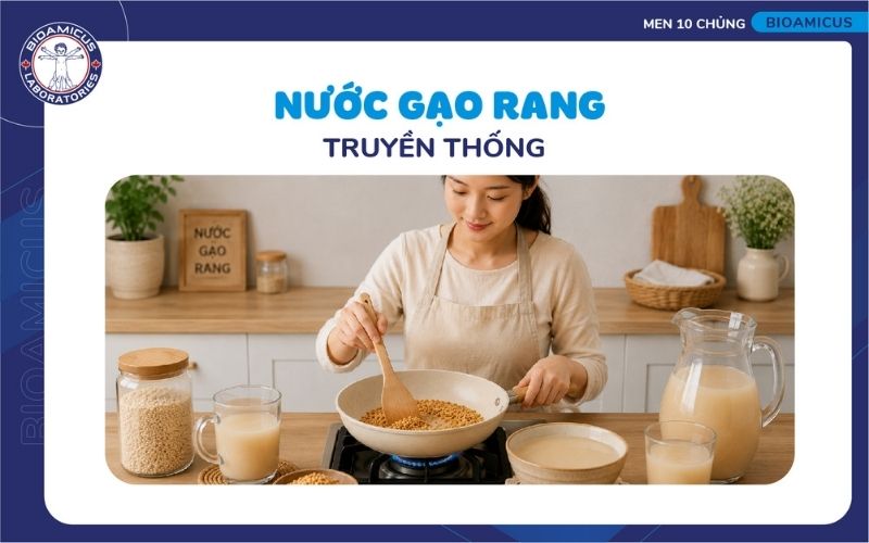 Nước gạo rang truyền thống trị ti&ecirc;u chảy cho b&eacute; đơn giản
