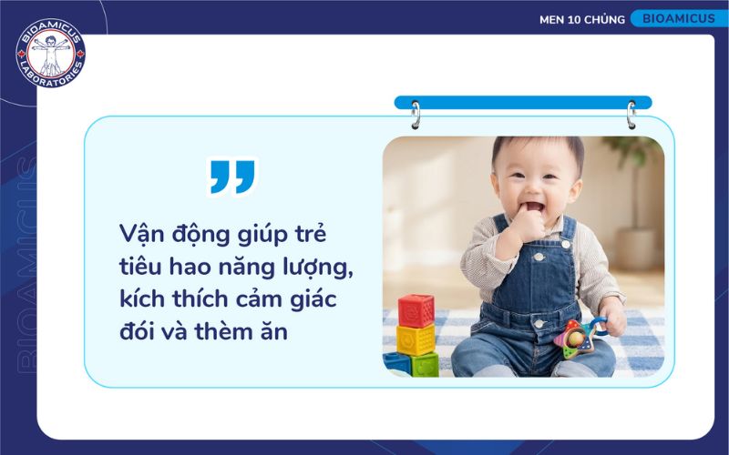 Vận động gi&uacute;p b&eacute; nhanh đ&oacute;i v&agrave; ăn ngon miệng hơn