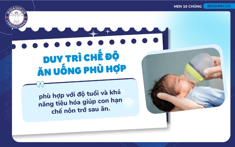 Chế độ ăn uống ph&ugrave; hợp gi&uacute;p hạn chế n&ocirc;n trớ ở trẻ