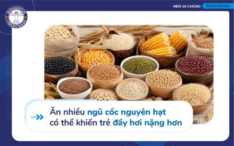 Trẻ bị đầy hơi chướng bụng kh&ocirc;ng n&ecirc;n ăn ngũ cốc nguy&ecirc;n hạt