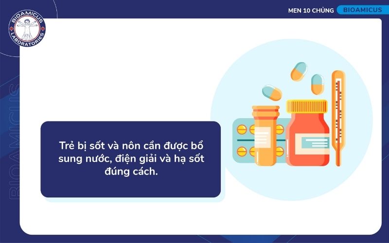 B&eacute; bị sốt v&agrave; n&ocirc;n mẹ kh&ocirc;ng được chủ quan