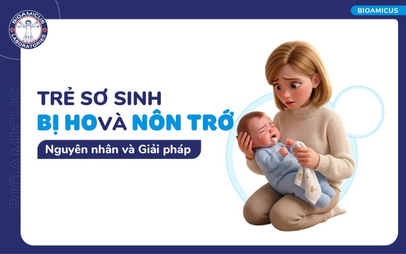 Trẻ sơ sinh bị ho v&agrave; n&ocirc;n trớ