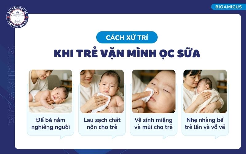 C&aacute;ch xử tr&iacute; khi trẻ vặn m&igrave;nh ọc sữa