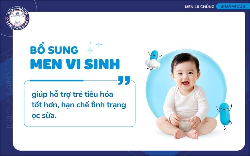 Bổ sung men vi sinh gi&uacute;p hạn chế ọc sữa ở trẻ