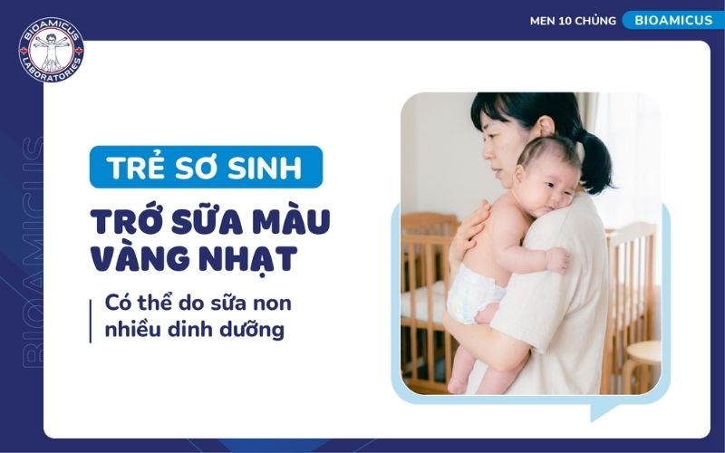 Trẻ ọc sữa m&agrave;u v&agrave;ng c&oacute; thể do b&uacute; sữa non