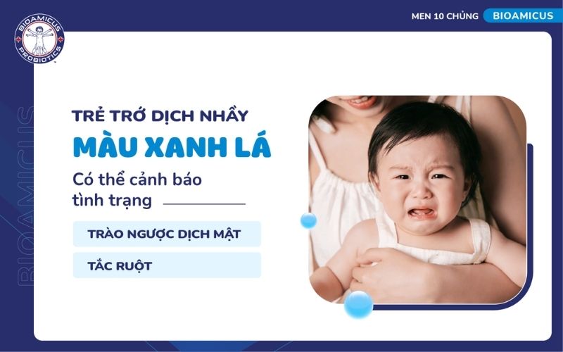 Trẻ trớ dịch nhầy xanh lá