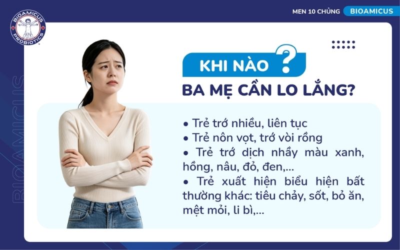Trường hợp trẻ trớ ra nước trong đ&aacute;ng lo