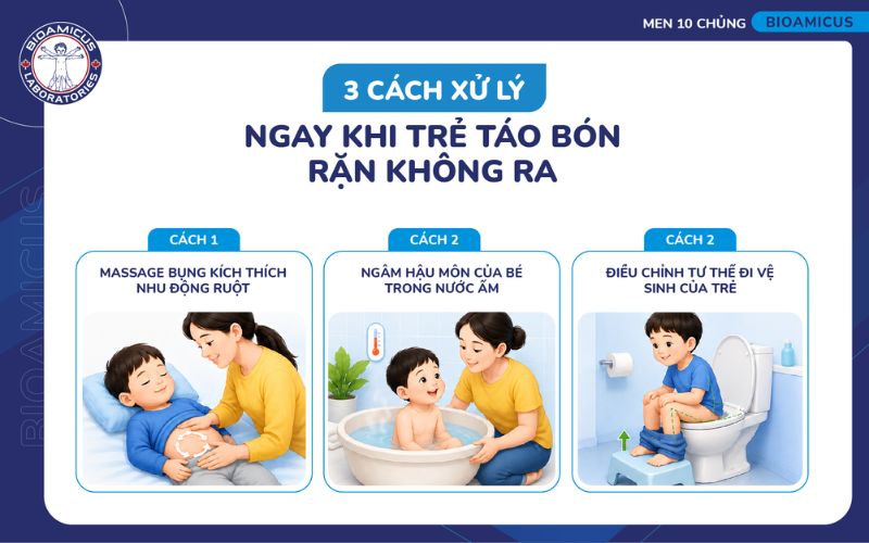 C&aacute;c c&aacute;ch xử l&yacute; ngay t&igrave;nh trạng trẻ t&aacute;o b&oacute;n rặn kh&ocirc;ng ra