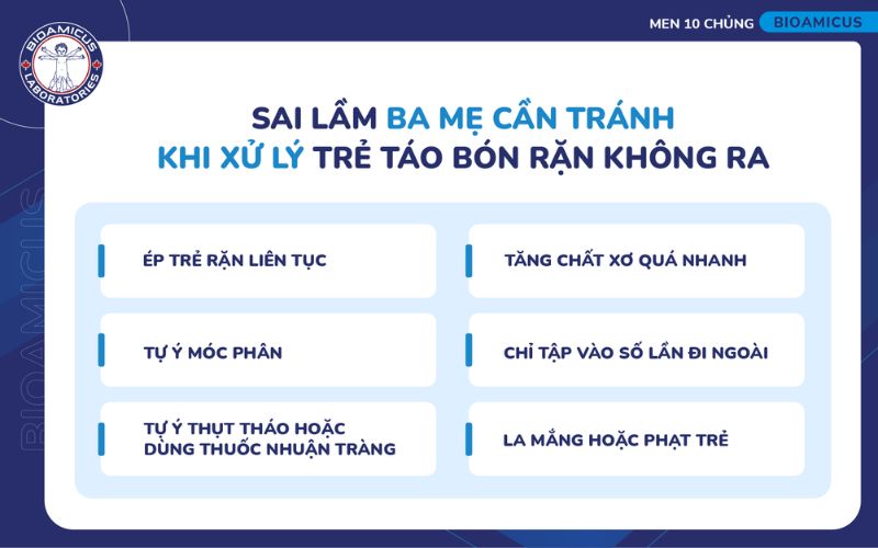 C&aacute;c sai lầm ba mẹ cần tr&aacute;nh khi xử l&yacute; t&aacute;o b&oacute;n rặn kh&ocirc;ng ra cho trẻ