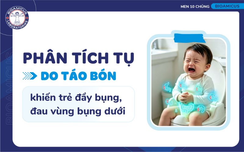 Ph&acirc;n t&iacute;ch tụ do t&aacute;o b&oacute;n khiến trẻ đau bụng, chướng bụng v&agrave; kh&oacute; chịu&nbsp;