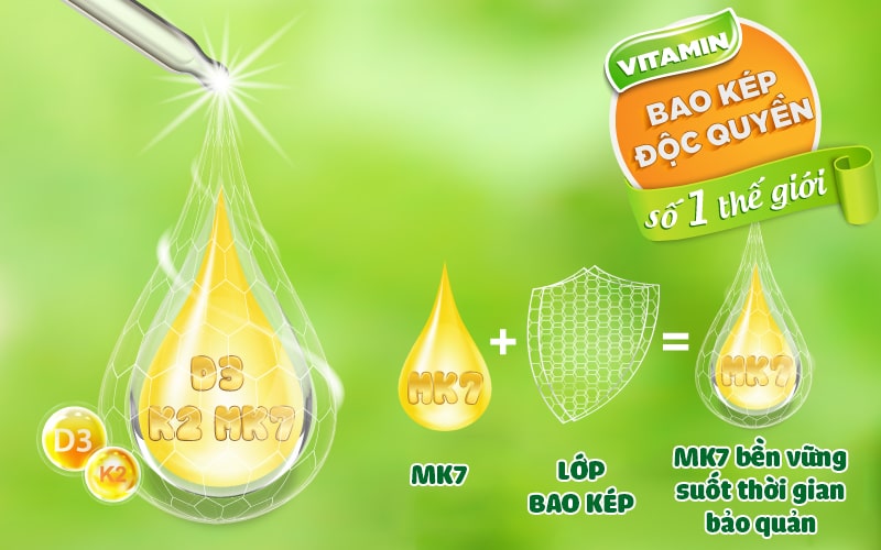 Vitamin d3 k2 mk7 vi bao kép độc quyền