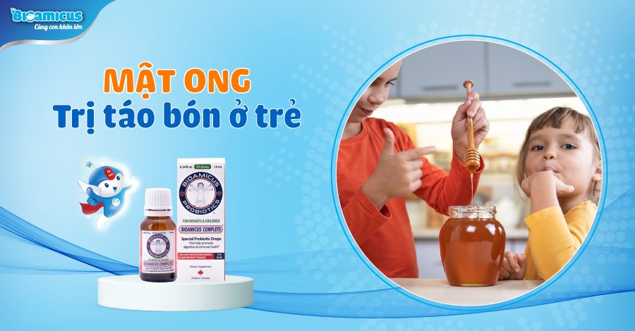 Trị táo bón cho trẻ bằng mật ong