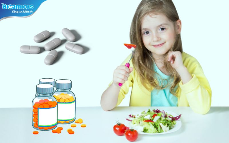 trẻ uống kháng sinh bị rối loạn tiêu hóa cần ăn uống đầy đủ dinh dưỡng